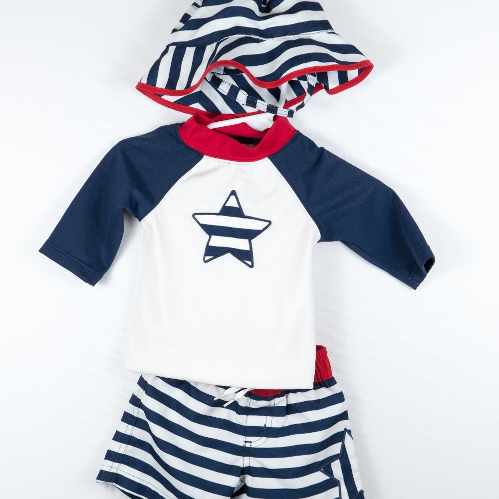 4th of July Swim outfit Boys 0/3 Months